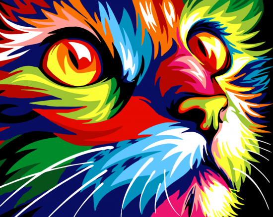 Картина по номерам 40x50 Поп-арт кошка
