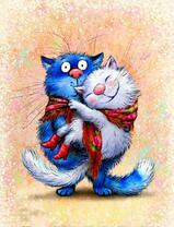 Кот с кошкой на руках