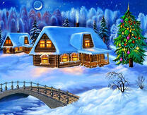 Деревушка в снегу