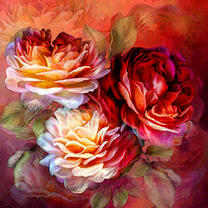 Три багровых розы