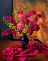 Букет малиновых астр