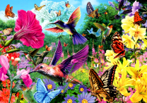 Птички колибри собирают пыльцу