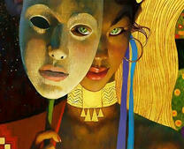 Смуглая девушка с маской