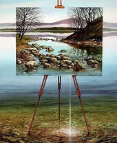 Пейзаж на мольберте