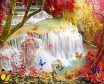 Бабочки над водопадом