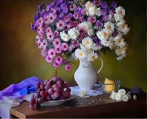 Ромашки и виноград