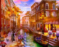 Венецианская улица в солнечных лучах