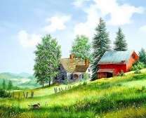 Котенок гуляет по траве у дома