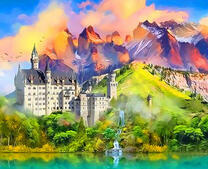 Большой замок у озера