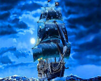 Пиратский корабль в ночи