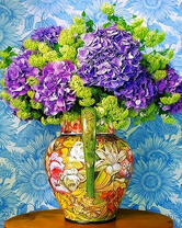 Букет с фиолетовой гортензией