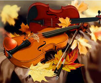Скрипки и осенняя листва