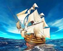 Корабль в морской тиши