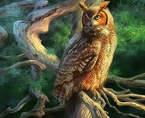 Пугач на ветке