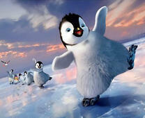 Милые пингвины на льду