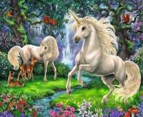 Единороги в лесу с оленятами