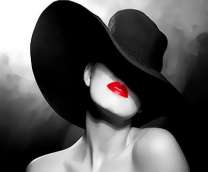 Изящная женщина в черной шляпе