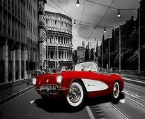 Антикварный автомобиль на улицах города