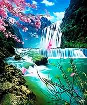 Роскошный водопад среди гор