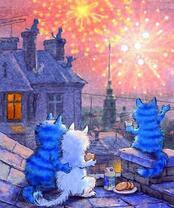 Котячьи посиделки на крыше