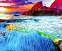 Красочный закат над морем