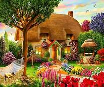 Милый домик с цветочным садом