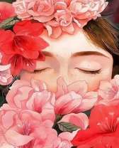 Девушка в нежных цветах