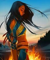 Индианская девушка у костра