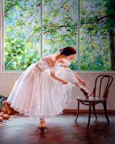 Подготовка балерины к выступлению