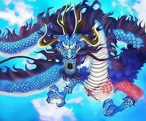 Грозный синий дракон в небе