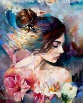 Девушка и красивые цветы