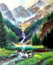 Впадающая в горное озеро река