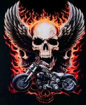 Харлей и три черепа с крыльями