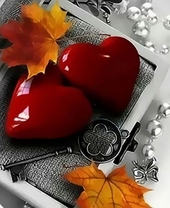 Сердечка, листья и ключи