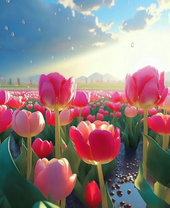 Тюльпаны под дождем