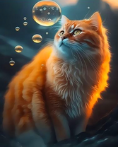 Рыжий кот и пузыри