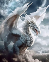 Снежный дракон среди туч