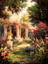 Цветущая улица южного города