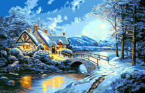 Зимняя ночь в деревне