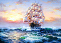 Парусник в бурном море