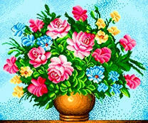 Букет из ромашек и роз