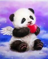 Панда-ангелочек с сердечком