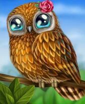 Милая совушка с розочкой