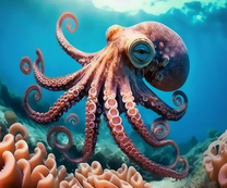 Смешной осьминог