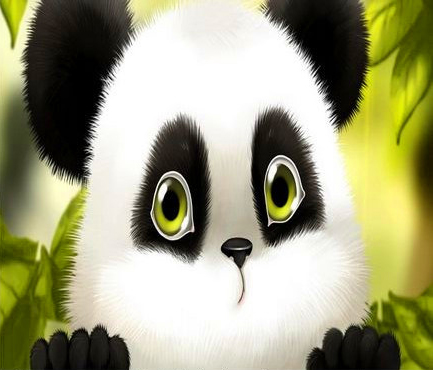 Картина по номерам 20x30 Маленький мультяшный панда