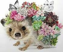 Ежик в цветах и бабочках