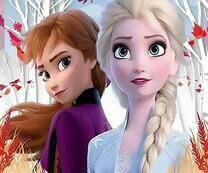 Анна и Эльза на фоне осеннего леса