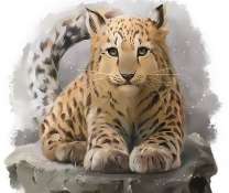 Рысь с пушистым хвостиком