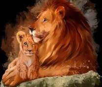 Лев и его детёныш