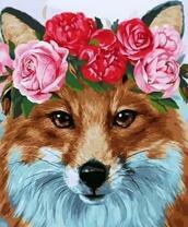 Лиса с розочками на голове